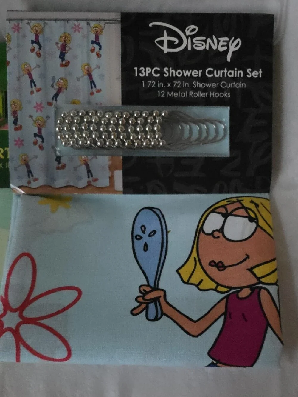 Disney LIZZIE MCGUIRE And WICKED Shower Curtain Set - Light Blue & Green Accents